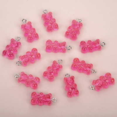 10 τμχ Πολύχρωμα Gummy Bear Κρεμαστό Γούρια για Κολιέ Βραχιόλι Diy Σκουλαρίκια Κοσμήματα Αρκούδες Δώρο του Αγίου Βαλεντίνου 2,1*1,1cm