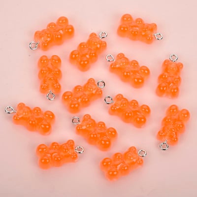 10 τμχ Πολύχρωμα Gummy Bear Κρεμαστό Γούρια για Κολιέ Βραχιόλι Diy Σκουλαρίκια Κοσμήματα Αρκούδες Δώρο του Αγίου Βαλεντίνου 2,1*1,1cm