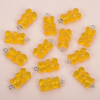 10 τμχ Πολύχρωμα Gummy Bear Κρεμαστό Γούρια για Κολιέ Βραχιόλι Diy Σκουλαρίκια Κοσμήματα Αρκούδες Δώρο του Αγίου Βαλεντίνου 2,1*1,1cm