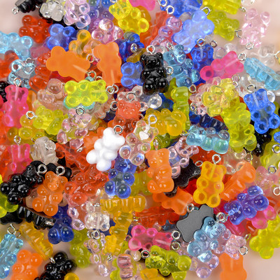 10 τμχ Πολύχρωμα Gummy Bear Κρεμαστό Γούρια για Κολιέ Βραχιόλι Diy Σκουλαρίκια Κοσμήματα Αρκούδες Δώρο του Αγίου Βαλεντίνου 2,1*1,1cm