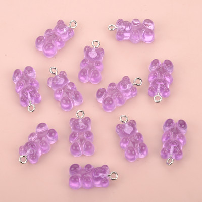 10 τμχ Πολύχρωμα Gummy Bear Κρεμαστό Γούρια για Κολιέ Βραχιόλι Diy Σκουλαρίκια Κοσμήματα Αρκούδες Δώρο του Αγίου Βαλεντίνου 2,1*1,1cm