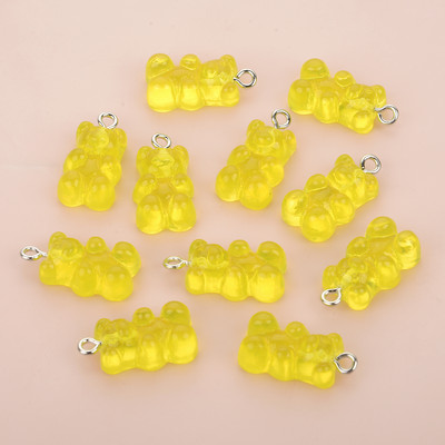 10 τμχ Πολύχρωμα Gummy Bear Κρεμαστό Γούρια για Κολιέ Βραχιόλι Diy Σκουλαρίκια Κοσμήματα Αρκούδες Δώρο του Αγίου Βαλεντίνου 2,1*1,1cm