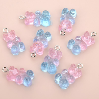 10 τμχ Πολύχρωμα Gummy Bear Κρεμαστό Γούρια για Κολιέ Βραχιόλι Diy Σκουλαρίκια Κοσμήματα Αρκούδες Δώρο του Αγίου Βαλεντίνου 2,1*1,1cm