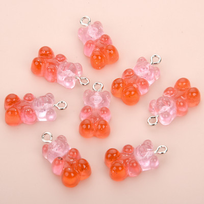 10 τμχ Πολύχρωμα Gummy Bear Κρεμαστό Γούρια για Κολιέ Βραχιόλι Diy Σκουλαρίκια Κοσμήματα Αρκούδες Δώρο του Αγίου Βαλεντίνου 2,1*1,1cm