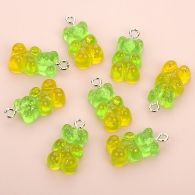 10 τμχ Πολύχρωμα Gummy Bear Κρεμαστό Γούρια για Κολιέ Βραχιόλι Diy Σκουλαρίκια Κοσμήματα Αρκούδες Δώρο του Αγίου Βαλεντίνου 2,1*1,1cm