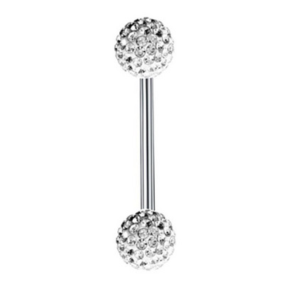 Piercing pentru limba din cristal din oțel inoxidabil Inele de bară pentru mamelon din zircon 14G Inele sexy pentru limbă cu bijuterii bijuterie pentru mamelon