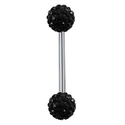 Piercing pentru limba din cristal din oțel inoxidabil Inele de bară pentru mamelon din zircon 14G Inele sexy pentru limbă cu bijuterii bijuterie pentru mamelon
