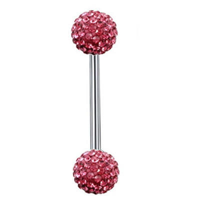 Piercing pentru limba din cristal din oțel inoxidabil Inele de bară pentru mamelon din zircon 14G Inele sexy pentru limbă cu bijuterii bijuterie pentru mamelon