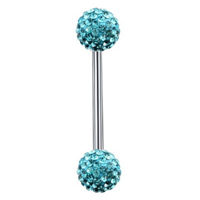 Piercing pentru limba din cristal din oțel inoxidabil Inele de bară pentru mamelon din zircon 14G Inele sexy pentru limbă cu bijuterii bijuterie pentru mamelon