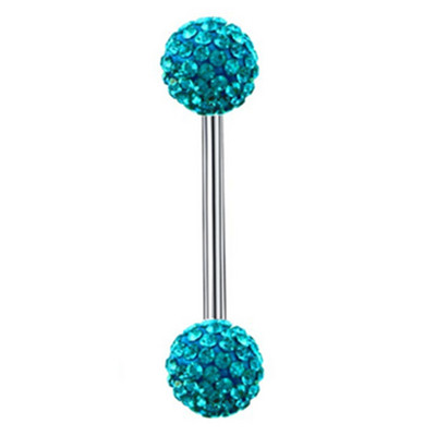 Piercing pentru limba din cristal din oțel inoxidabil Inele de bară pentru mamelon din zircon 14G Inele sexy pentru limbă cu bijuterii bijuterie pentru mamelon