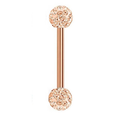 Piercing pentru limba din cristal din oțel inoxidabil Inele de bară pentru mamelon din zircon 14G Inele sexy pentru limbă cu bijuterii bijuterie pentru mamelon