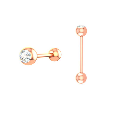 1/2 bucată din oțel chirurgical inimă piercing limba inel 14G trandafir floare limba piercing bar sexy mamelon bar frunze inel limba bijuterii