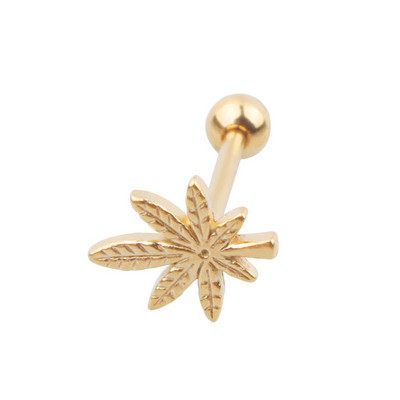 1/2 bucată din oțel chirurgical inimă piercing limba inel 14G trandafir floare limba piercing bar sexy mamelon bar frunze inel limba bijuterii