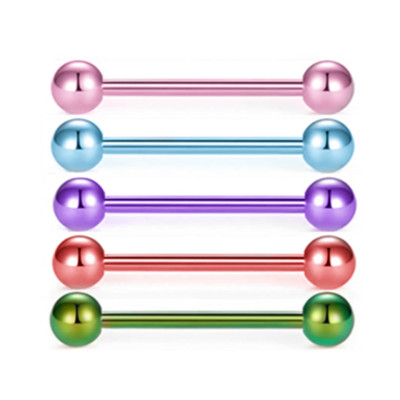 5 db csillogó nyelv piercing szett rozsdamentes acél gyöngy tongue súlyzó tétel mellbimbógyűrű tömeges keverék nyelvgyűrű csomag piercing Lengua