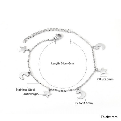 ASONSTEEL ciucuri stele lant glezna din otel inoxidabil culoare aurie pentru femei Accesorii vara plaja moda bijuterii sandale pentru picioare