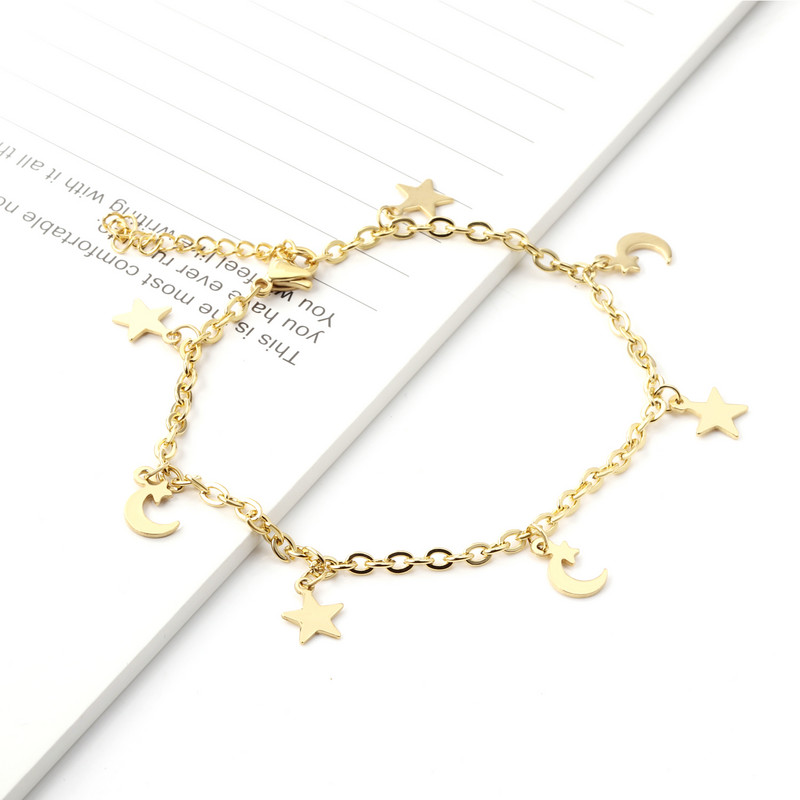 ASONSTEEL ciucuri stele lant glezna din otel inoxidabil culoare aurie pentru femei Accesorii vara plaja moda bijuterii sandale pentru picioare