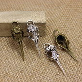 Χειροποίητα Vintage κράμα ψευδαργύρου 3D Skull Charms Birdhead Fit Jewelry Making Charms 20τμχ/παρτίδα 10*12*41mm