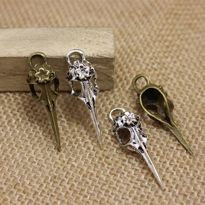 Χειροποίητα Vintage κράμα ψευδαργύρου 3D Skull Charms Birdhead Fit Jewelry Making Charms 20τμχ/παρτίδα 10*12*41mm
