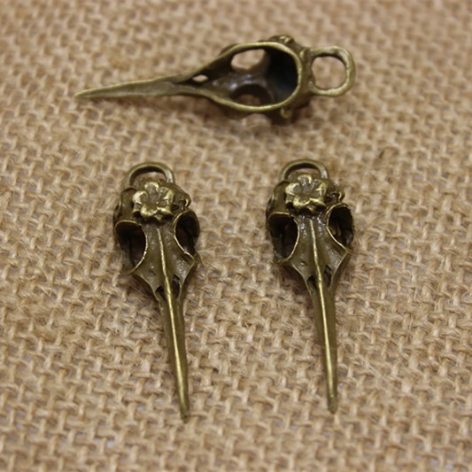 Χειροποίητα Vintage κράμα ψευδαργύρου 3D Skull Charms Birdhead Fit Jewelry Making Charms 20τμχ/παρτίδα 10*12*41mm