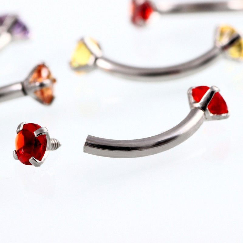 1/2 buc. inel de piercing pentru sprâncene de cristal 16G filet intern curbat mreană piercing pentru sprâncene bijuterii Piercing la limbă ochi de șarpe lot