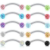 Piercing pentru sprâncene din oțel chirurgical Lot 16G Piercing pentru limbă Ochi de șarpe Curbat Barbell Piercing pentru sprâncene Inel Buză Daith Earing