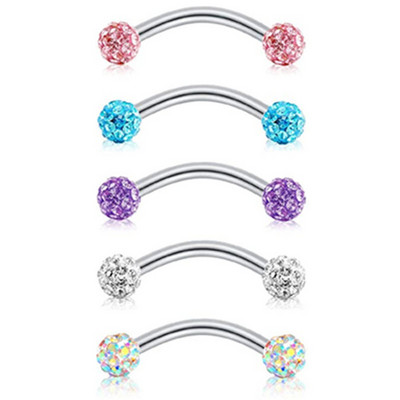 Piercing pentru sprâncene din oțel chirurgical Lot 16G Piercing pentru limbă Ochi de șarpe Curbat Barbell Piercing pentru sprâncene Inel Buză Daith Earing
