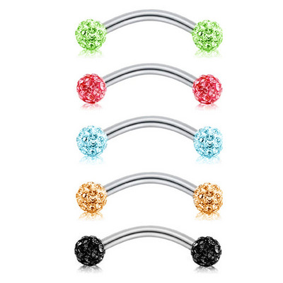 Piercing pentru sprâncene din oțel chirurgical Lot 16G Piercing pentru limbă Ochi de șarpe Curbat Barbell Piercing pentru sprâncene Inel Buză Daith Earing