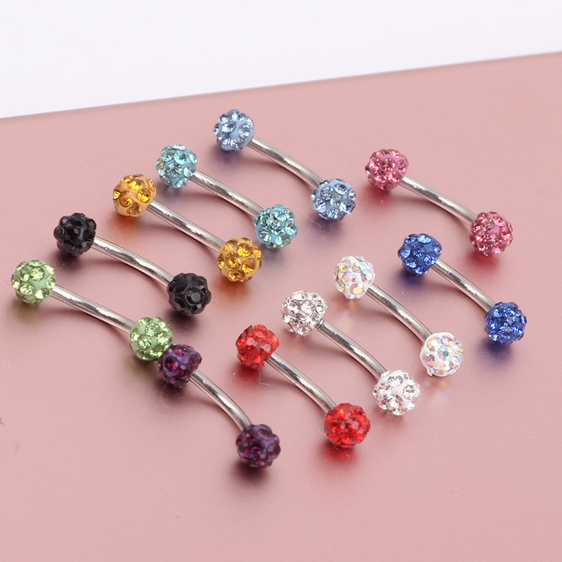 Piercing pentru sprâncene din oțel chirurgical Lot 16G Piercing pentru limbă Ochi de șarpe Curbat Barbell Piercing pentru sprâncene Inel Buză Daith Earing