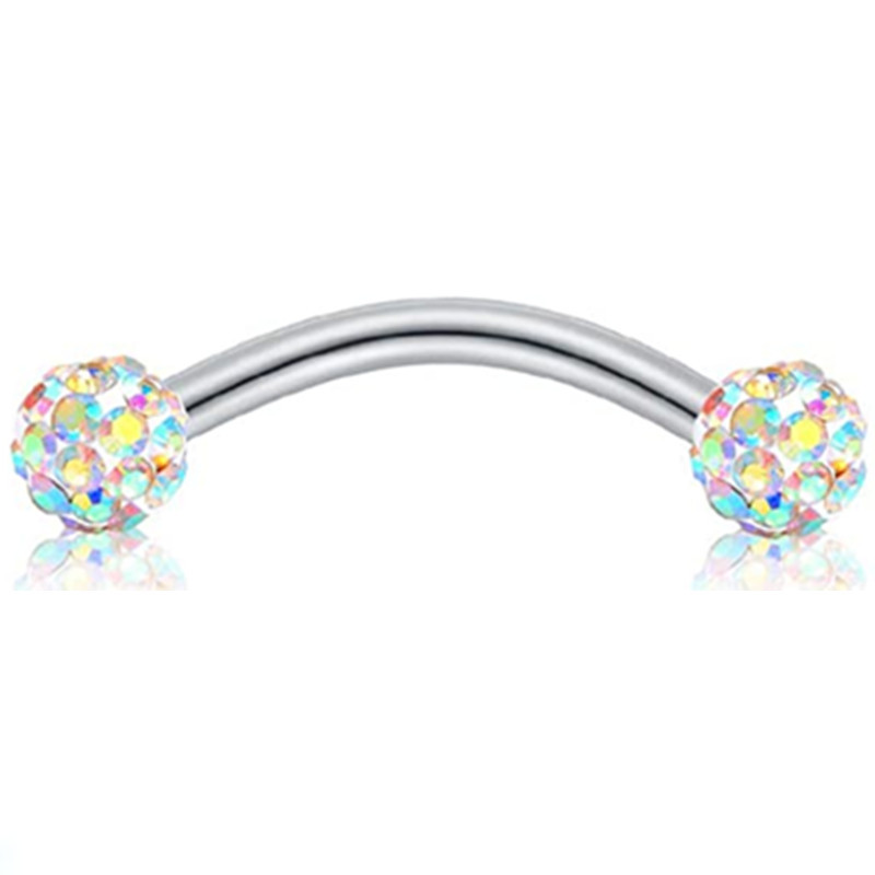 Piercing pentru sprâncene din oțel chirurgical Lot 16G Piercing pentru limbă Ochi de șarpe Curbat Barbell Piercing pentru sprâncene Inel Buză Daith Earing