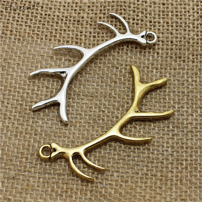 10 bucăți 32 * 66 mm Brelocuri cu coarne mari de Crăciun Bijuterii la modă din metal în trei culori pandantiv