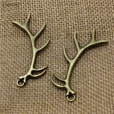 10 bucăți 32 * 66 mm Brelocuri cu coarne mari de Crăciun Bijuterii la modă din metal în trei culori pandantiv