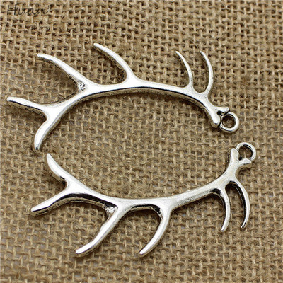 10 bucăți 32 * 66 mm Brelocuri cu coarne mari de Crăciun Bijuterii la modă din metal în trei culori pandantiv