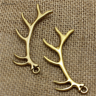 10 bucăți 32 * 66 mm Brelocuri cu coarne mari de Crăciun Bijuterii la modă din metal în trei culori pandantiv