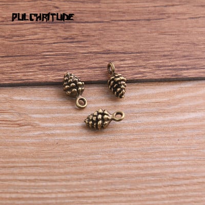 20 buc 5*7*13mm Brelocuri noi cu nuci de pin în trei culori Pandantive de Crăciun pentru bijuterii DIY, accesoriu de fabricare manuală P6794