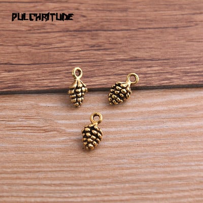 20 buc 5*7*13mm Brelocuri noi cu nuci de pin în trei culori Pandantive de Crăciun pentru bijuterii DIY, accesoriu de fabricare manuală P6794