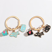 Breloc drăguț emailat cupa inimii, avion, pisica, breloc chei, lanțuri cu animale, cadou suvenir pentru femei, bărbați, chei de mașină, bijuterii lucrate manual DIY