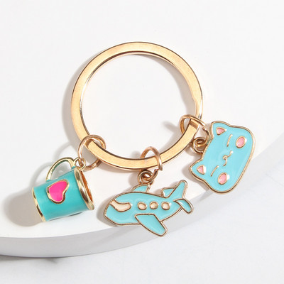 Breloc drăguț emailat cupa inimii, avion, pisica, breloc chei, lanțuri cu animale, cadou suvenir pentru femei, bărbați, chei de mașină, bijuterii lucrate manual DIY