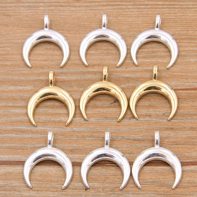 30 ΤΕΜ 16*20mm 2 Χρώμα Crescent Moon Charms Φυσικό κρεμαστό κολιέ από κράμα DIY Βραχιόλι χειροποίητης σήμανση