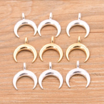 30BUC 16*20mm 2 Culori Crescent Moon Charms pandantiv natural aliaj metalic bricolaj colier brăţară lucru manual marcare