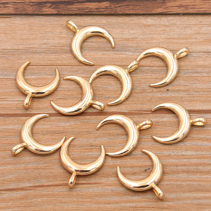 30BUC 16*20mm 2 Culori Crescent Moon Charms pandantiv natural aliaj metalic bricolaj colier brăţară lucru manual marcare