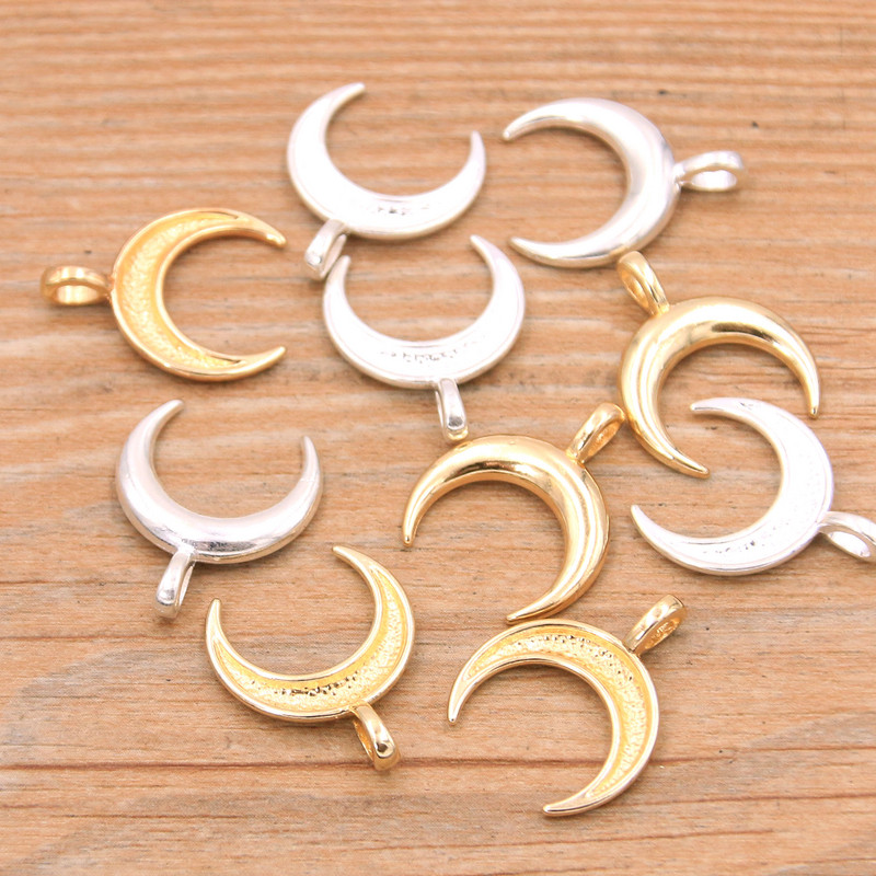 30BUC 16*20mm 2 Culori Crescent Moon Charms pandantiv natural aliaj metalic bricolaj colier brăţară lucru manual marcare