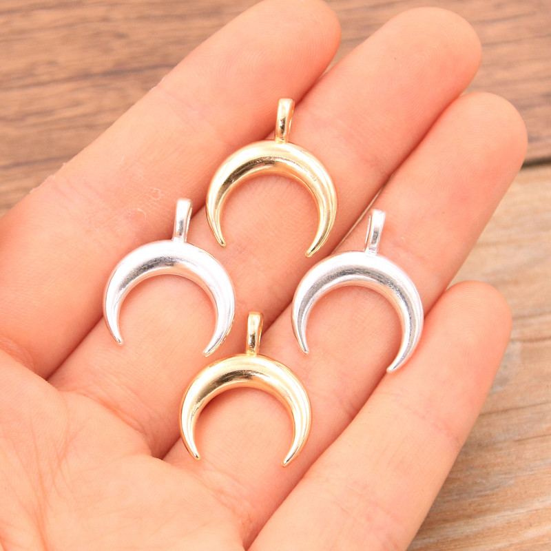 30BUC 16*20mm 2 Culori Crescent Moon Charms pandantiv natural aliaj metalic bricolaj colier brăţară lucru manual marcare