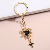 Breloc Email Punk Inimă Oglindă Cruce Breloc Religie Breloc Cadouri Suveniruri Pentru Femei Bărbați Accesoriu Poșetă Bijuterii DIY
