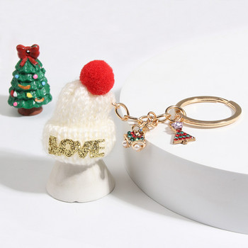Χαριτωμένο μπρελόκ 3 χρωμάτων Χριστουγεννιάτικο καπέλο δέντρο καμπάνα Μπρελόκ Χριστουγεννιάτικα μπρελόκ Δώρα φιλίας για γυναίκες Ανδρικά χειροποίητα κοσμήματα DIY