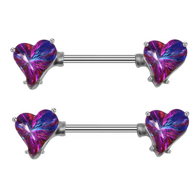 Leosoxs 1 par Euramerican prsten za grudi s iskrivljenim srcem, ukras za prsa, prsten za grudi od nehrđajućeg čelika, ukras za piercing