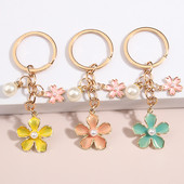 Breloc cu plante drăguțe Sakura Flower Pearl Breloc Email Breloc Cadouri de prietenie pentru femei Fete DIY Bijuterii lucrate manual