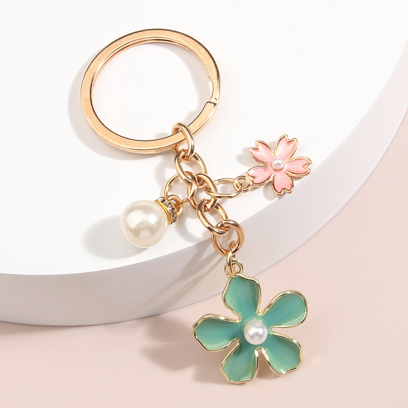 Breloc cu plante drăguțe Sakura Flower Pearl Breloc Email Breloc Cadouri de prietenie pentru femei Fete DIY Bijuterii lucrate manual