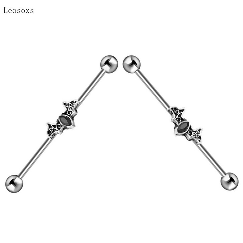 Leosoxs 2db robbanékony személyiségű denevér hosszú rúd fülbevaló emberi test piercing ékszer