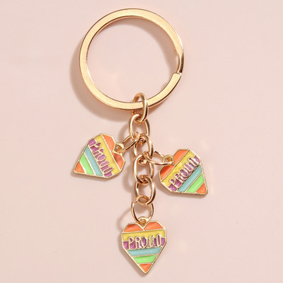 Сладък емайлиран ключодържател Letter Proud Heart Key Ring Любовни ключодържатели Сувенирни подаръци за жени Мъже Дамска чанта Accessorie Направи си сам бижута
