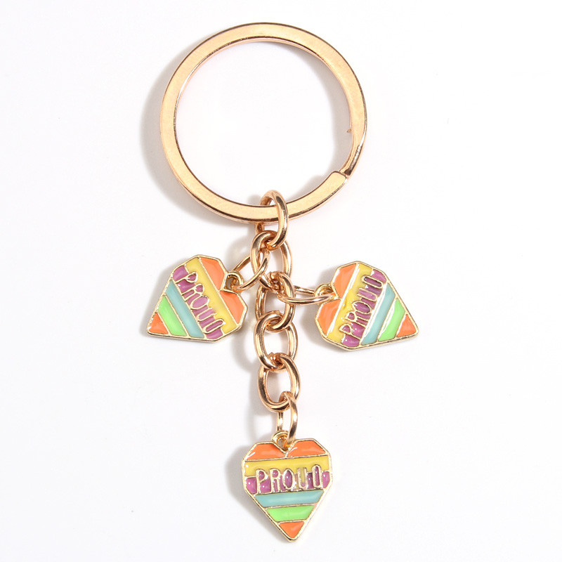 Slatki emajlirani privjesak za ključeve Pismo ponosno srce privjesak za ključeve Ljubavni privjesci za ključeve Suveniri Pokloni za žene Muškarci Dodaci za torbice DIY nakit